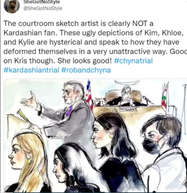 Kim Kardashian and familys unflattering court sketches mocked online