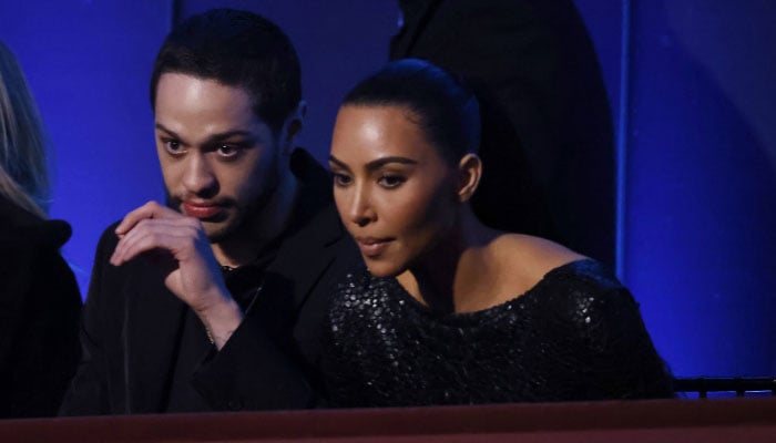 Pete Davidson and Kim Kardashian attend the 23rd Annual Mark Twain Prize For American Humor at The Kennedy Center on April 24, 2022 in Washington, DC- AFP