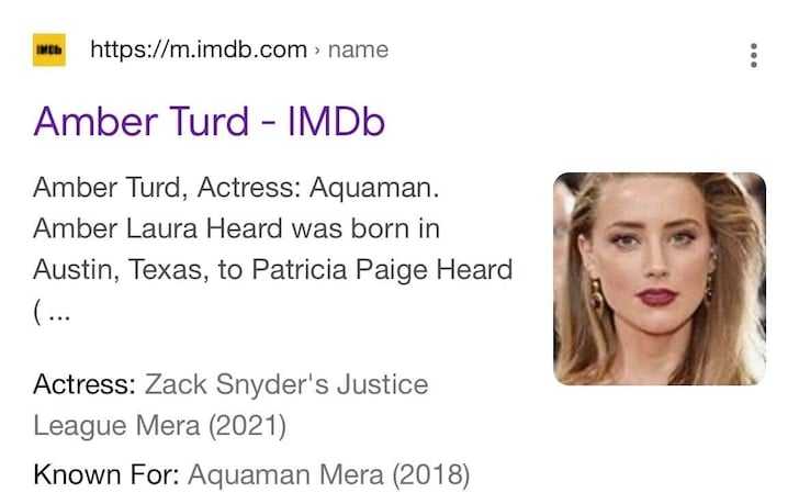 Amber Heard’s IMDb page name changed to ‘Turd’ amid Johnny Depp trial