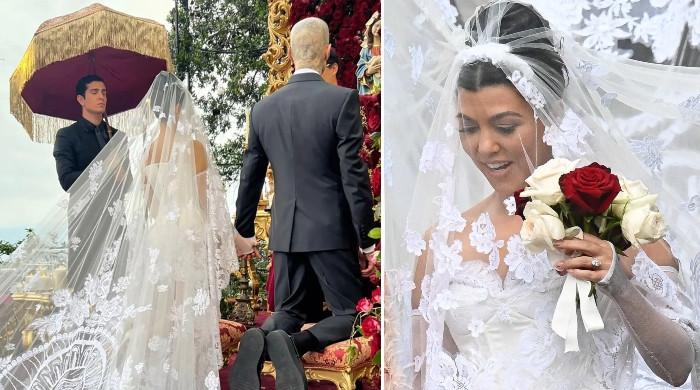 Why Kourtney Kardashian's Veil Featured a Depiction of the Virgin Mary