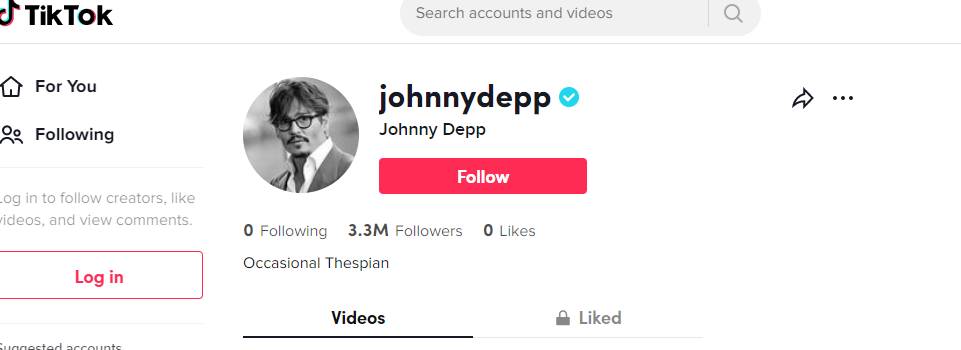 Johnny Depp surprises fans with new TikTok account