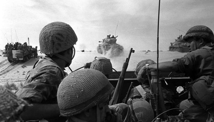 Israeli troops and military vehicles manoeuvre on the outskirts of Rafah, in the southern Gaza Strip. This week marks fifty years since Israel swept to victory in six days in a war with Egypt, Syria and Jordan, capturing the Sinai peninsula, the Golan Heights, the Gaza Strip and the West Bank, including Arab East Jerusalem. — Reuters/File