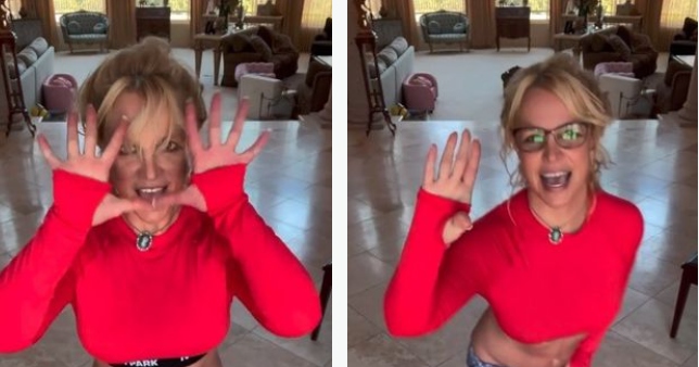 Watch: Britney Spears grooves on Justin Bieber’s song I Dont Care