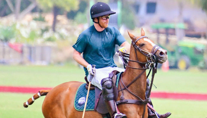 polo man falling off horse shirt