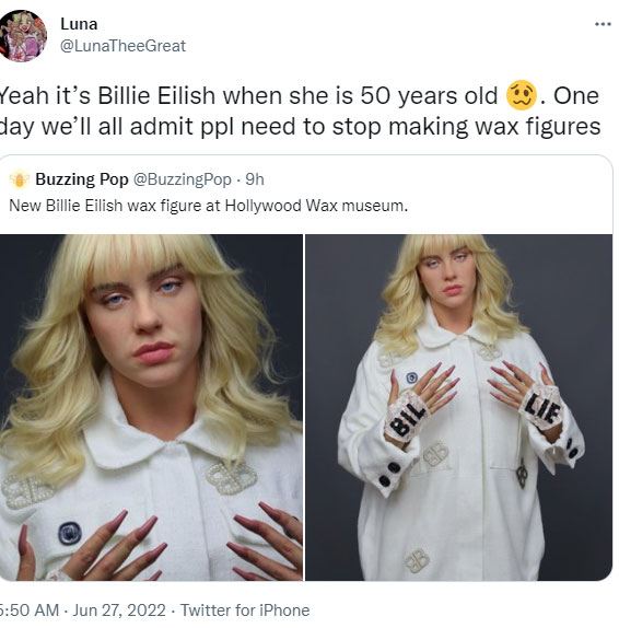 Billie Eilish’s new wax figure gets trolled on social media: Photos