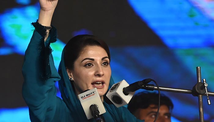 PML-N Vice-President Maryam Nawaz gestures while she speaks in the first public rally in the eastern city of Gujranwala on October 16, 2020. — AFP/File
