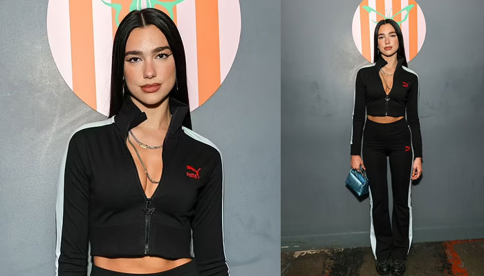 Dua Lipa puts fit physique on display in cropped tracksuit: pics