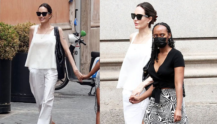 Angelina Jolie makes perfect mother-daughter duo with Zahara in Rome