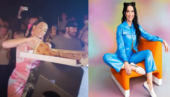 Katy Perry sparked a frenzy by throwing pizza into the crowd at an LA nightclub in an attempt to feed people