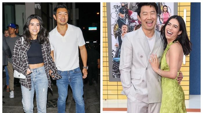 Simu Liu Steps Out with Rumored Girlfriend Jade Bender for Kimmel Live