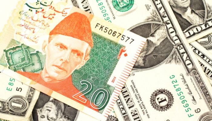 Representational image of Dollar and Pakistan rupees — Canva/file