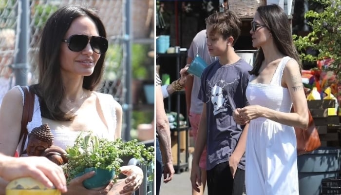 Angelina Jolie steps out in style for plants shopping with son Knox in L.A