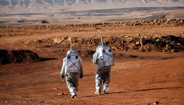 Scientists participate in a demonstration of an experiment led by Austrian and Israeli agencies simulating a mission to Mars near Mitzpe Ramon, Israel October 10, 2021. — Reuters