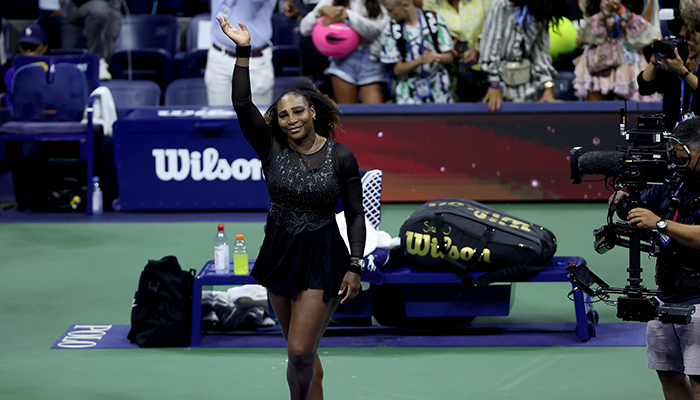 Serena Williams of the United States thanks the fans after being defeated by Ajla Tomlijanovic of Australia during their Women´s Singles Third Round match on Day Five of the 2022 US Open at USTA Billie Jean King National Tennis Center on September 02, 2022 in the Flushing neighborhood of the Queens borough of New York City. — AFP