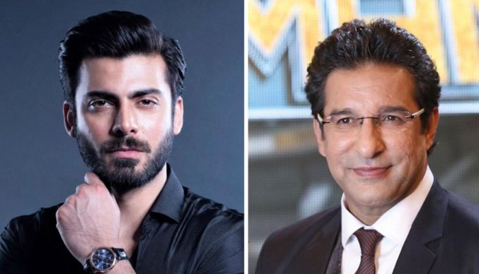 Actor Fawad Khan (l), former cricketer Wasim Akram (r).