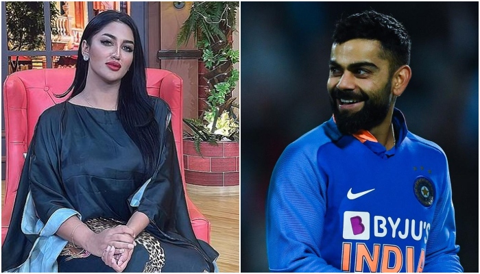 TV personality Mathira (L) and Indian cricketer Virat Kohli. — Instagram/AFP