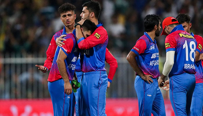 Afghanistan´s players react after losing the Asia Cup Twenty20 international cricket Super Four match between Afghanistan and Pakistan at the Sharjah Cricket Stadium in Sharjah on September 7, 2022. AFP/File