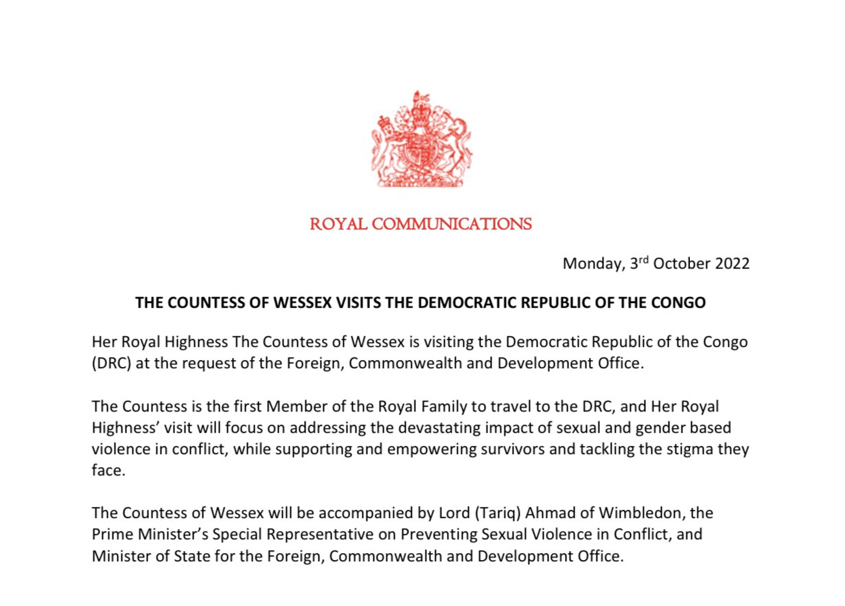 Sophie, the Countess of Wessex, starts foreign visit