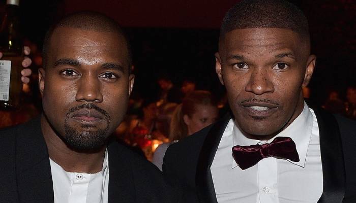 Kanye West (L) and Jamie Foxx (R)