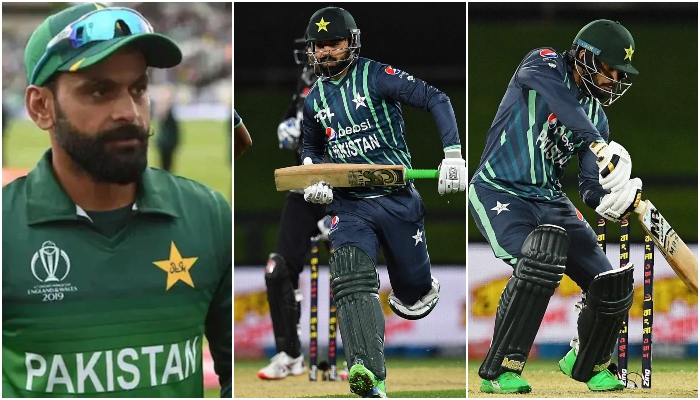 (From left to right) Former Pakistan cricketer Mohammad Hafeez, vice captain Shadab Khan, and all rounder Mohammad Nawaz. — AFP/File