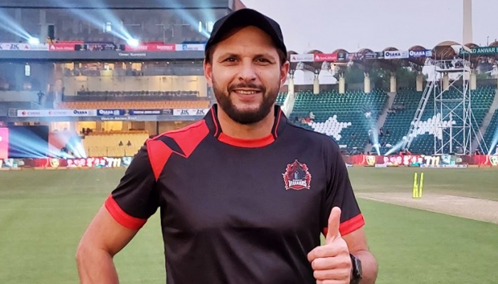 Legendary player Shahid Afridi gestures in this undated photo. — PCB/File