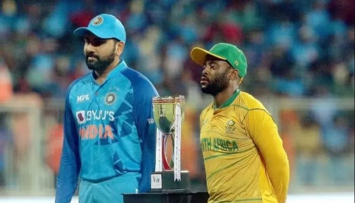 India cricket team captain Rohit Sharma with South Africa captain Temba Bavuma.— BCCI