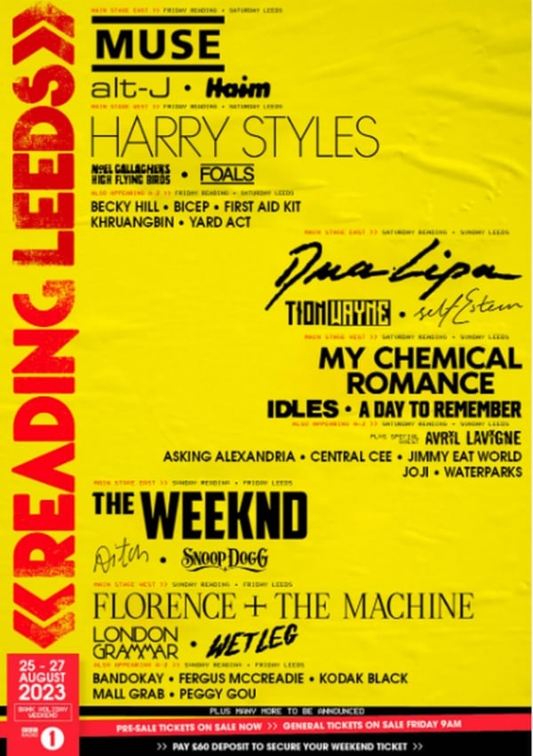 Harry Styles To Headline Leeds Festival ‘leaked Official Poster For Event Sparks Frenzy