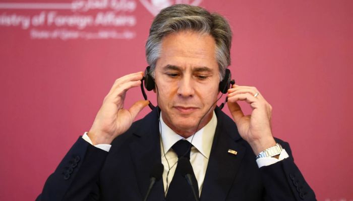 US Secretary of State Antony Blinken attends a news conference with Qatars Foreign Minister Sheikh Mohammed bin Abdulrahman Al-Thani (not pictured), in Doha, Qatar, November 22, 2022.— Reuters