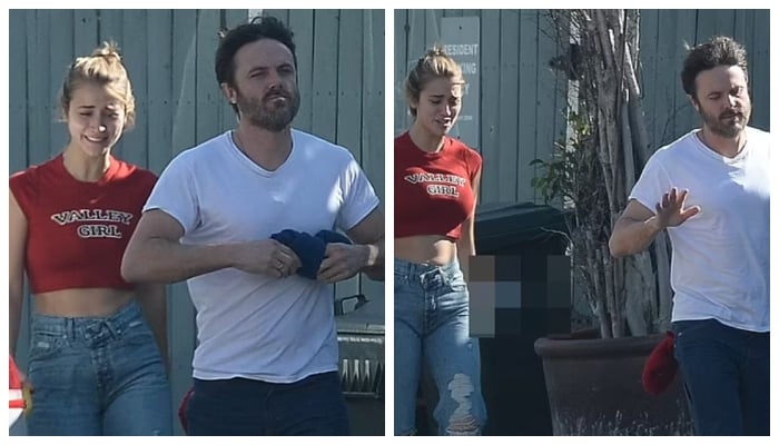 Casey Affleck seems UPSET with girlfriend as they have row in street on Thanksgiving Day