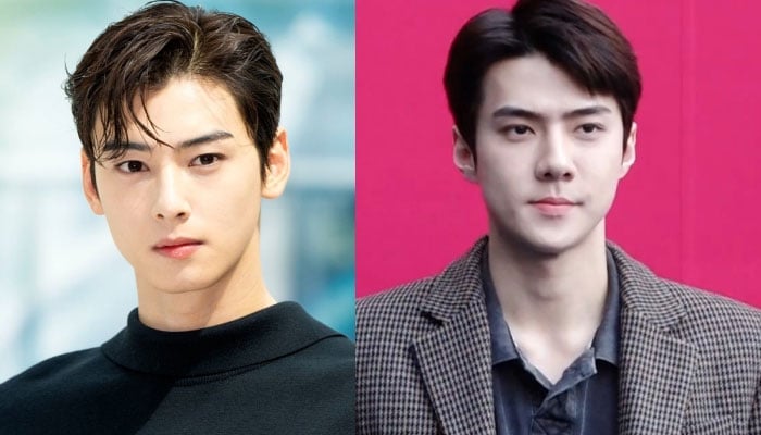 EXO Sehun casually ignores three Hollywood stars for ASTRO Cha Eunwoo at a  fashion event