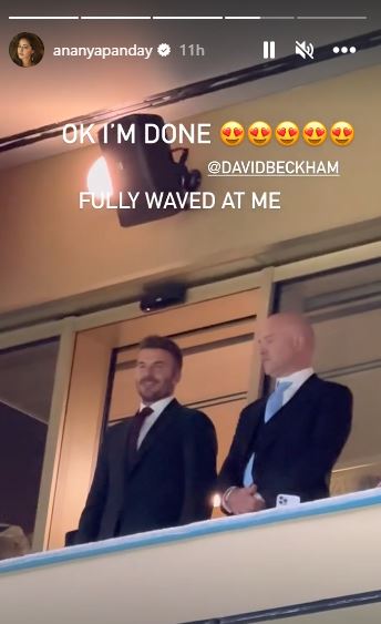 Ananya Panday gets a wave from David Beckham at FIFA World Cup