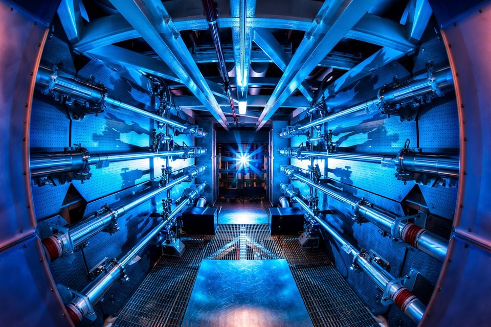 The National Ignition Facility’s preamplifier module increases the laser energy as it travels to the Target Chamber in an undated photograph at Lawrence Livermore National Laboratory federal research facility in Livermore, California. —Reuters