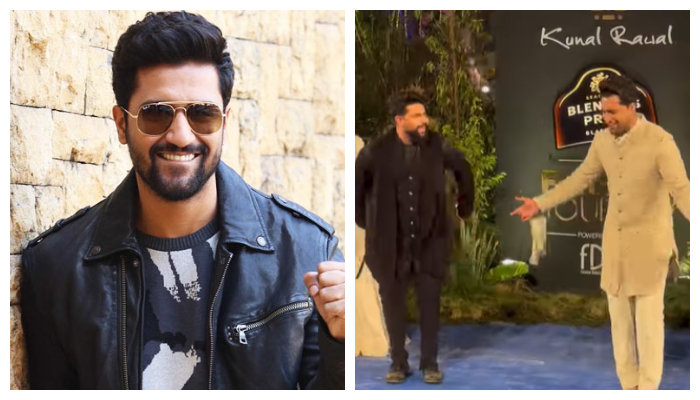 Vicky Kaushal dances to a Punjabi song while walking down the ramp