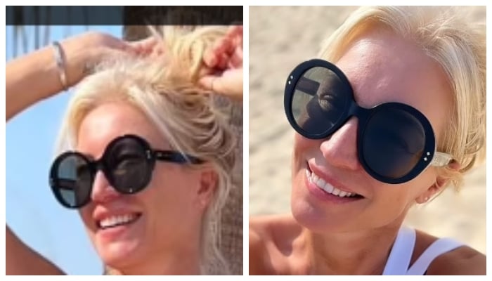 Denise Van Outen stuns fans as she shows off curves in white swimsuit