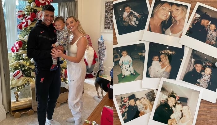 Pierre Edwards shares her Christmas snaps with footballer fiancé Alex Chamberlain and son Axel