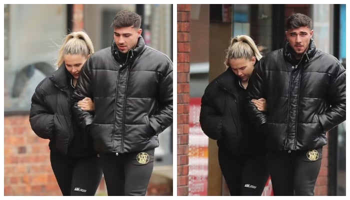 Pregnant Molly-Mae Hague steps outside for Christmas stroll with boyfriend Tommy Fury