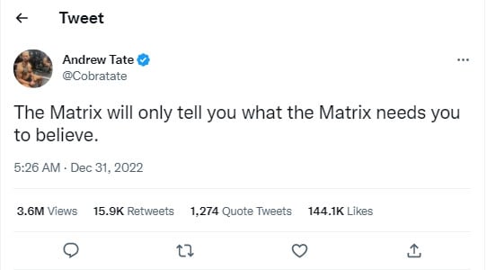 Andrew Tate clarifies stance on ‘Matrix agents’ after Romania arrest