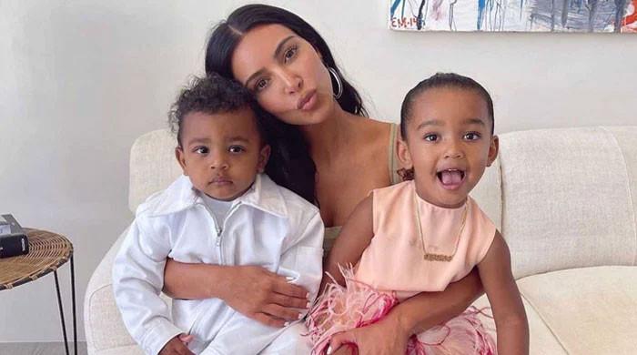 Kim Kardashian snuggles with her kids in adorable social media selfie