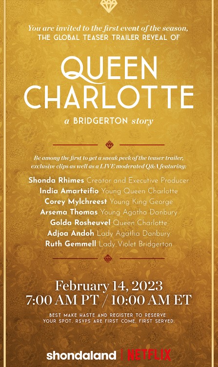 Netflixs Queen Charlotte: A Bridgerton Story کے ٹریلر کی ریلیز کی تاریخ کا اعلان کر دیا گیا۔