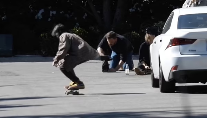 Ben Affleck brings camera gear to film kids skate as Jennifer Lopez watches from the corner