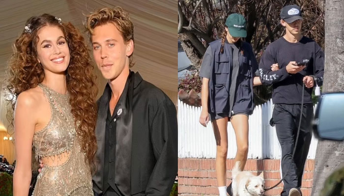 Kaia Gerber shows off her model legs in a stroll with beau Austin Butler