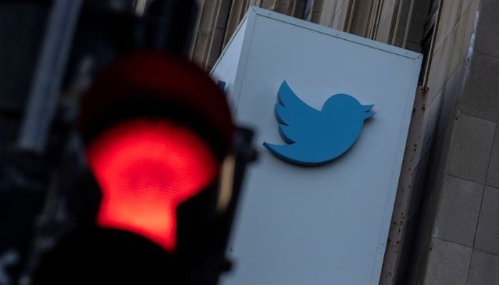 A view of the Twitter logo at its corporate headquarters in San Francisco, California, U.S. November 18, 2022. Reuters