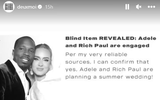 Adele gets engaged to Rich Paul two years after announcing relationship