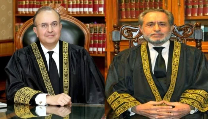 A collage of Justice Mansoor Ali Shah and Justice Jamal Khan Mandokhail. — SC website