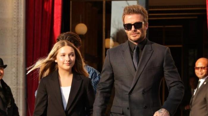 David Beckham makes stunning appearance with daughter Harper at ...