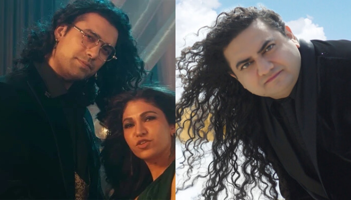 A collage of Indian singer Jubin Nautiyal in Mast Ankhain (left) and Pakistani singer Taher Shah in Eye to Eye