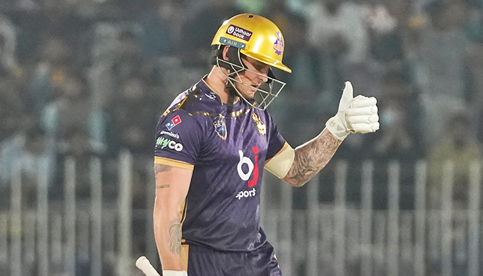 Quetta Gladiators Jason Roy in action during the 25th match of the eighth edition of the Pakistan Super League (PSL) on March 8, 2023. — PSL