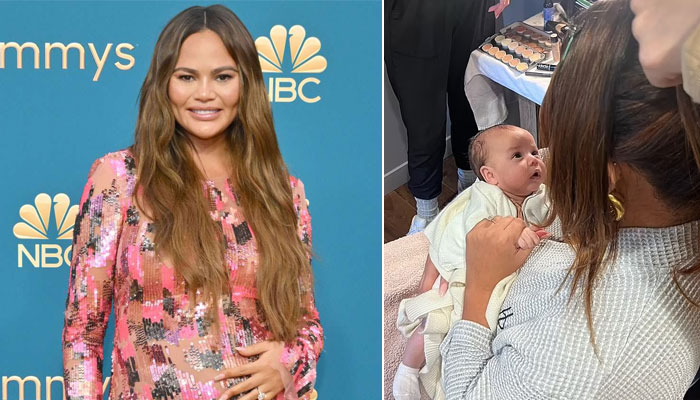 Chrissy Teigen gets ready for ‘The Kelly Clarkson Show’ appearance with baby Esti