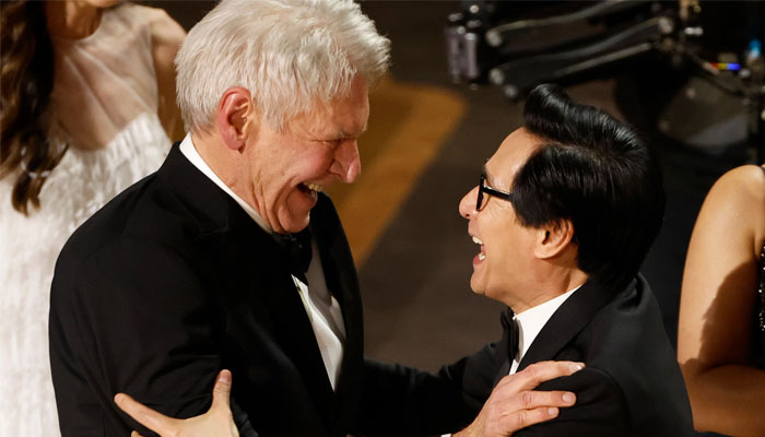 ‘Indiana Jones’ stars Ke Huy Quan and Harrison Ford reunite onstage at 2023 Oscars