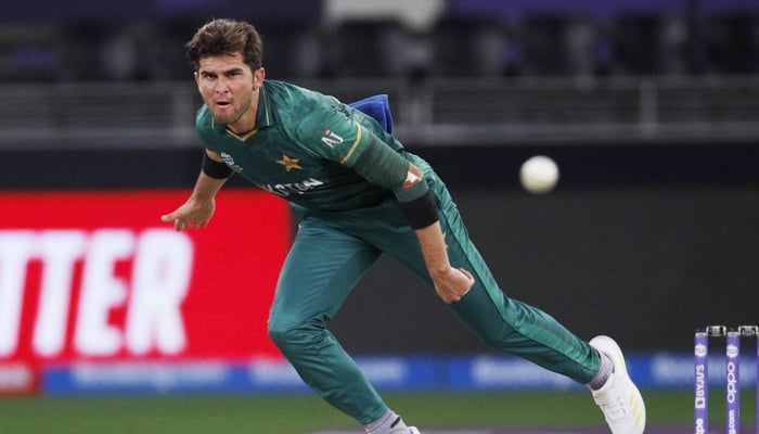 Cricket - ICC Mens T20 World Cup - Super 12 - Semi-Final - Pakistan v Australia - Dubai International Cricket Stadium, Dubai, United Arab Emirates - November 11, 2021 Pakistans Shaheen Afridi reacts. — Reuters